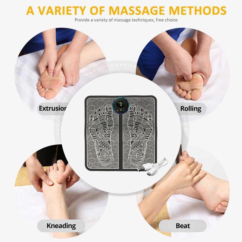 EMS Foot Massager Mat β 9 Intensity Levels, 6 Massage Modes & USB Charging