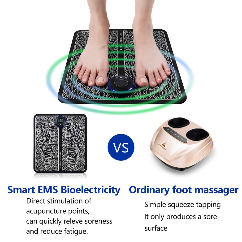 EMS Foot Massager Mat – 9 Intensity Levels, 6 Massage Modes & USB Charging