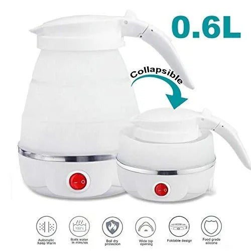 Portable Electric Kettle β 600ml Fast-Boiling Foldable Silicone Travel Kettle