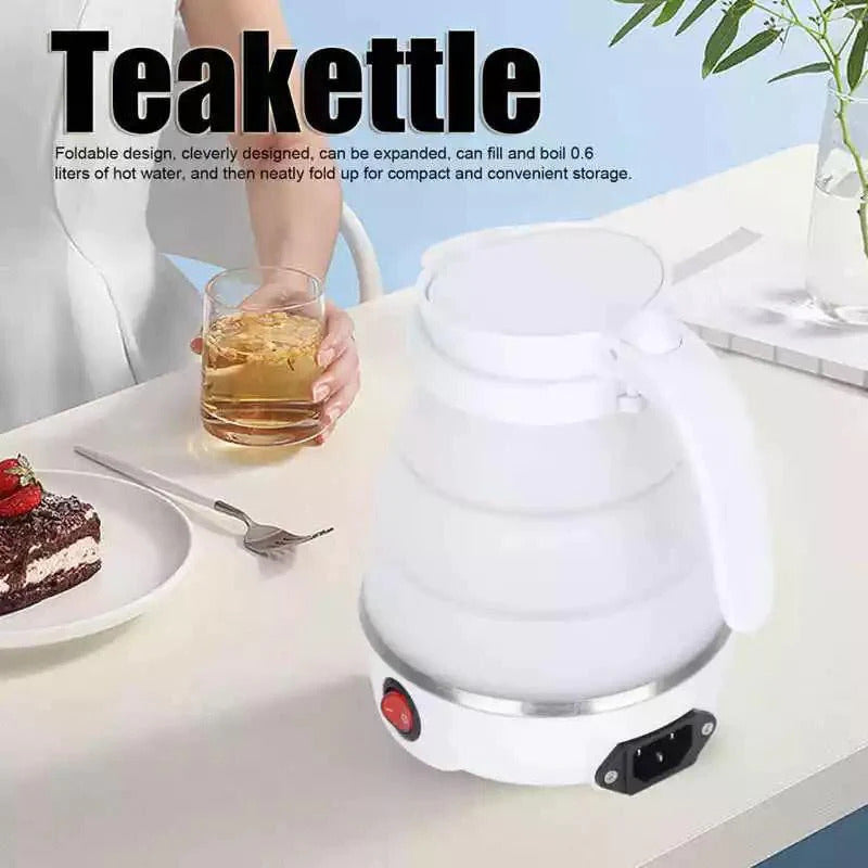 Portable Electric Kettle β 600ml Fast-Boiling Foldable Silicone Travel Kettle