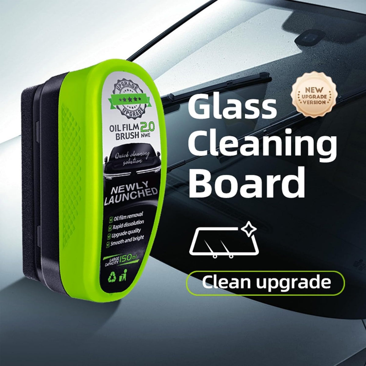Universal Glass Cleaner – 120ml Water-Repellent Windshield & Mirror Cleaner