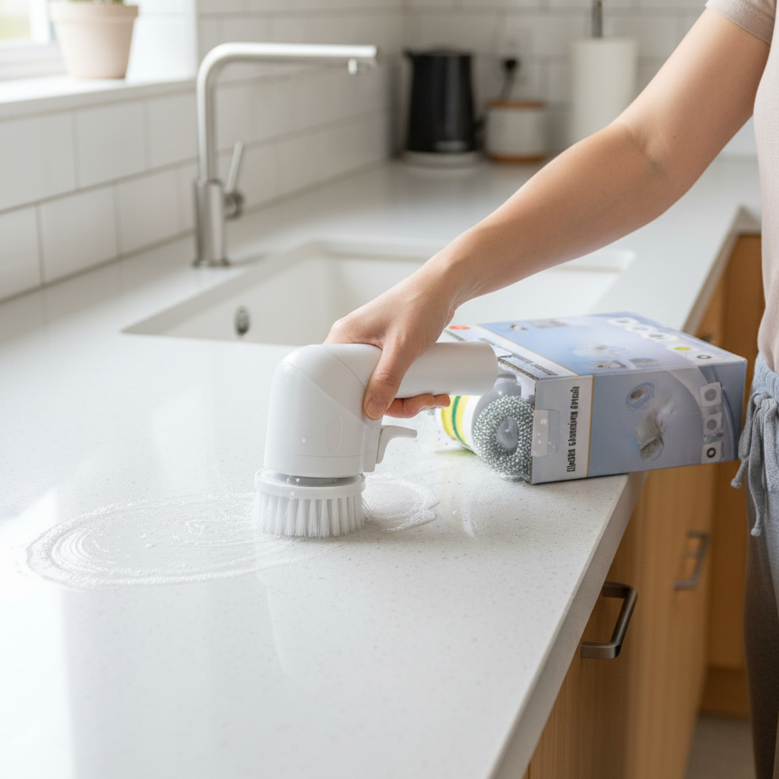 Electric Cleaning Brush – 360° Rotating Scrubber with 5 Cleaning Attachments