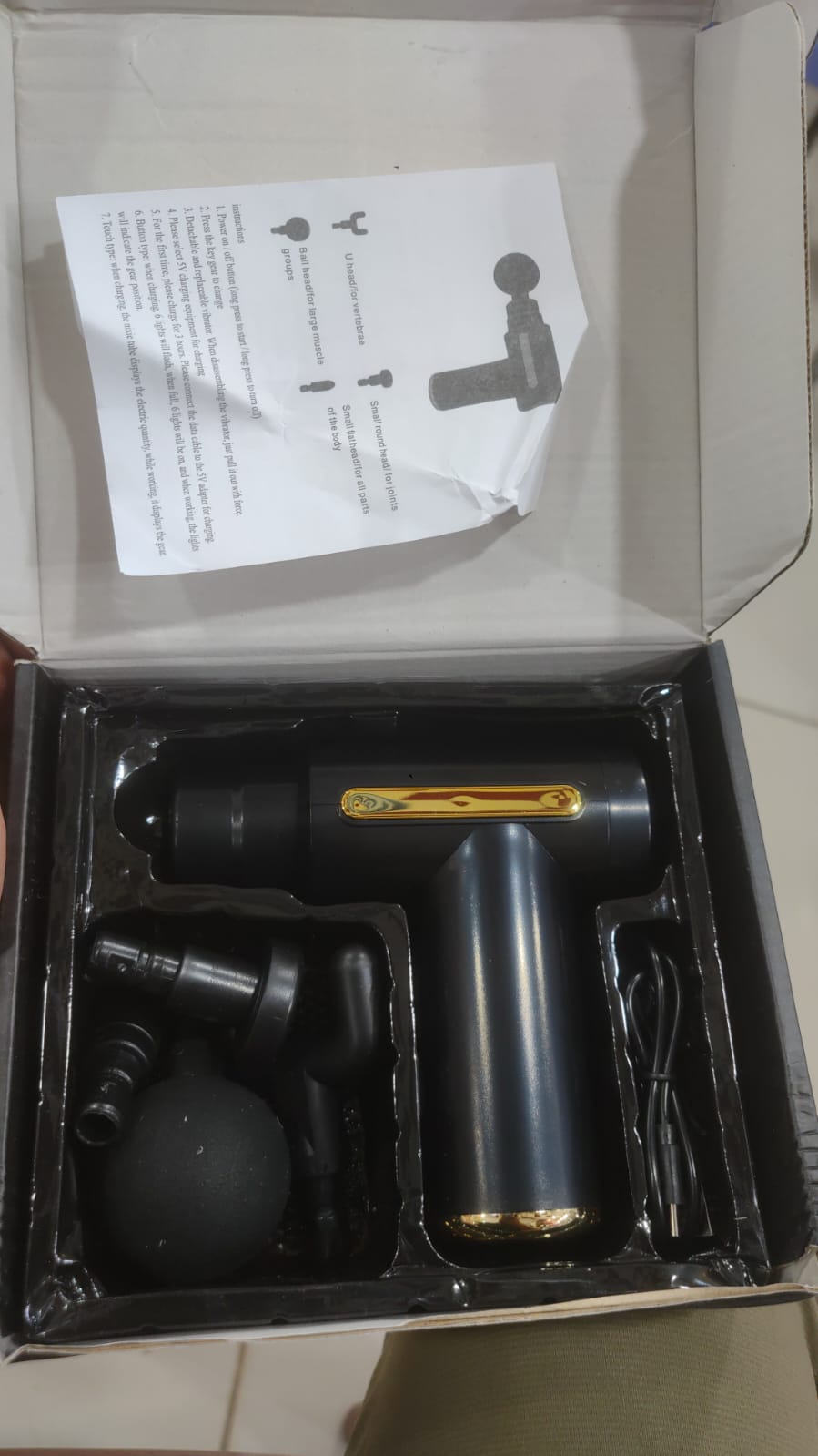 Professional Smart Percussion Massage Gun – Deep Tissue Muscle Massager with 4 Heads