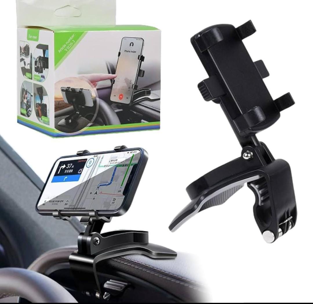 360° Rotatable Car Phone Holder – Dashboard, Sun Visor & Rear View Mirror Mount