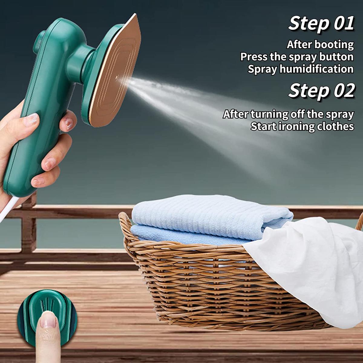 Portable Steam Iron – Mini Travel Iron with Spray & Steam Function