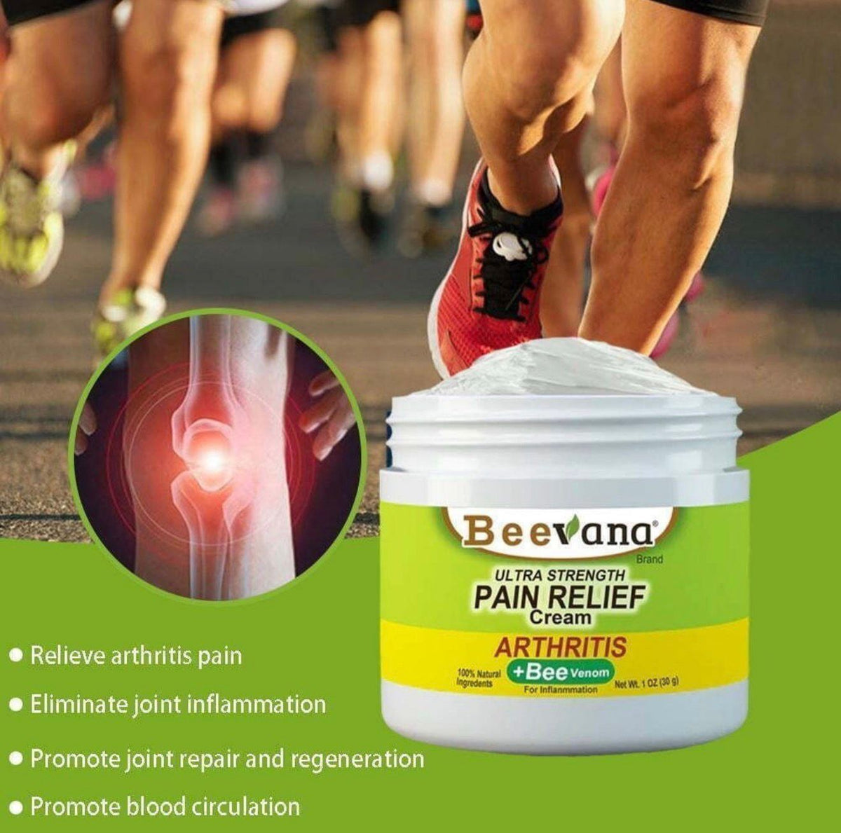 Beevana Ultra Strength Pain Relief Cream – Bee Venom Formula, 30g