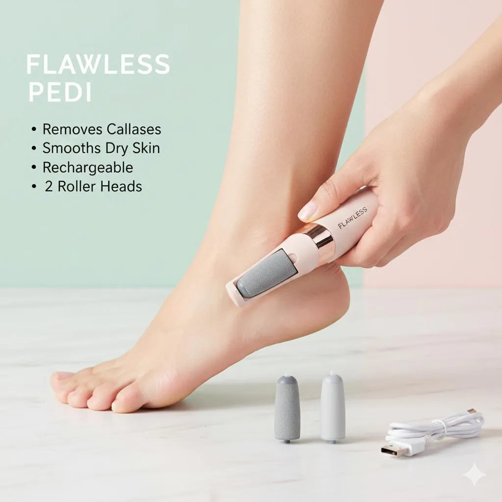 Flawless Pedi Electronic Pedicure Tool | Electric Foot Callus Remover for Smooth & Soft Feet