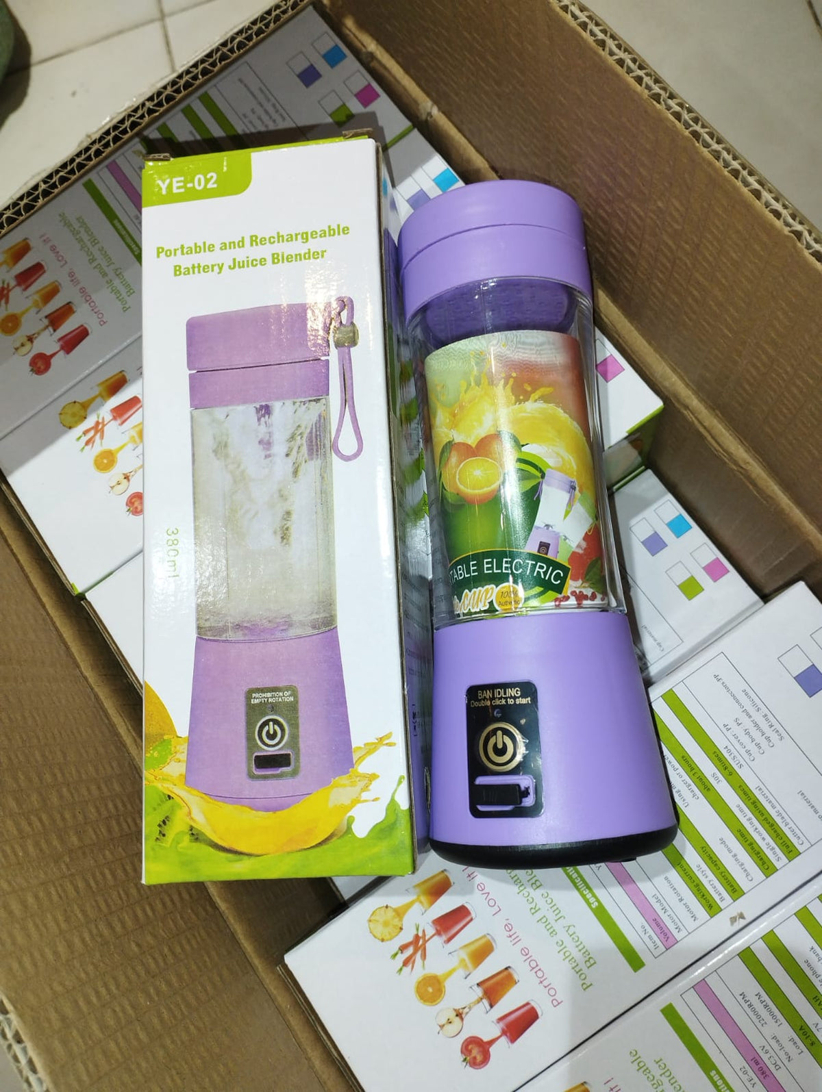 Portable Mini Juicer Blender – 6 Blades, 380ml USB Rechargeable Smoothie Maker