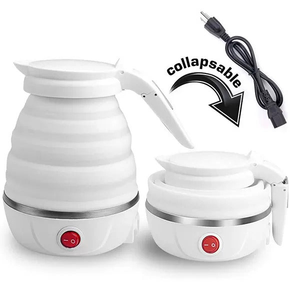 Portable Electric Kettle – 600ml Fast-Boiling Foldable Silicone Travel Kettle