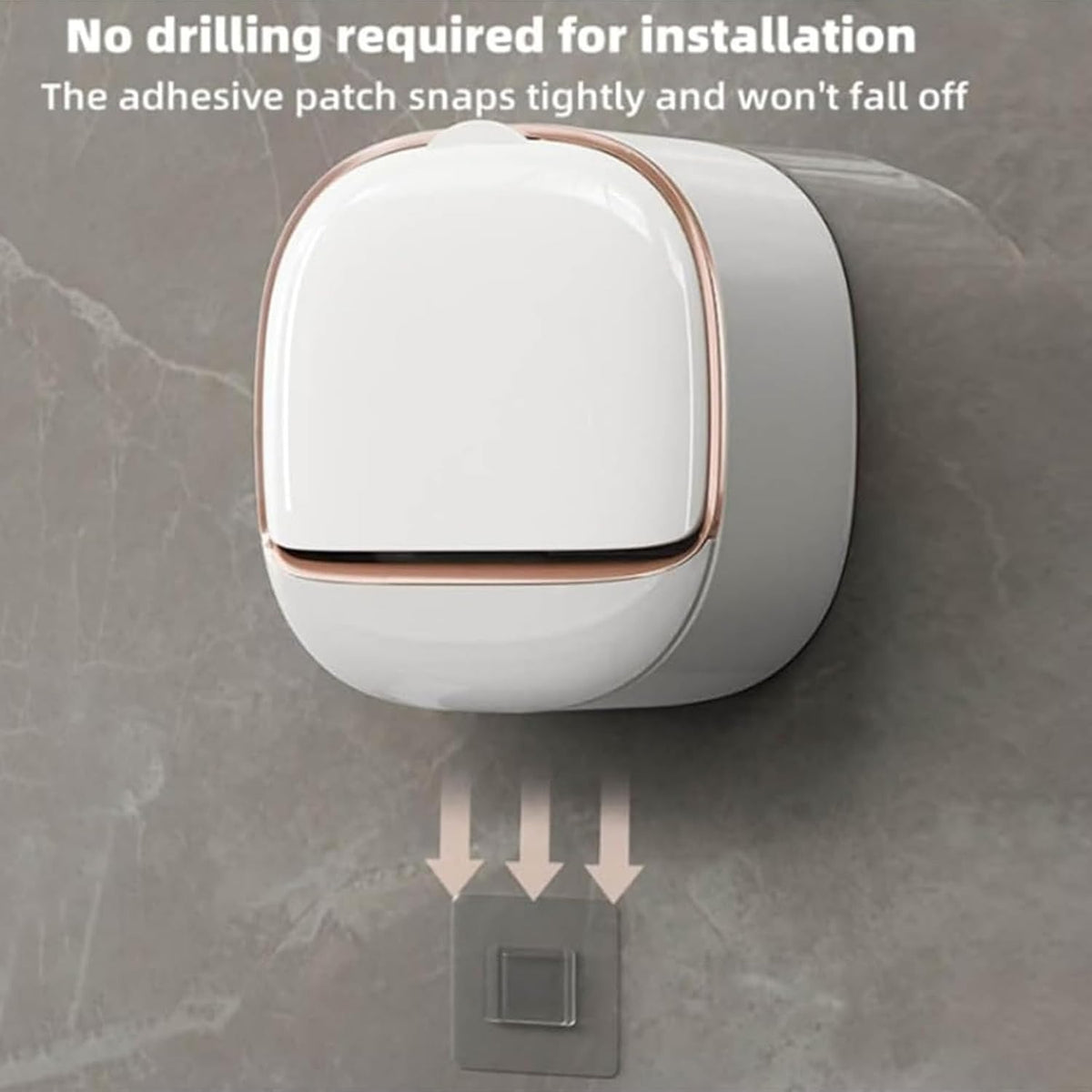 Luxury Wall Mounted Soap Holder – Drain Tray, Adhesive & Drill-Free Soap Case