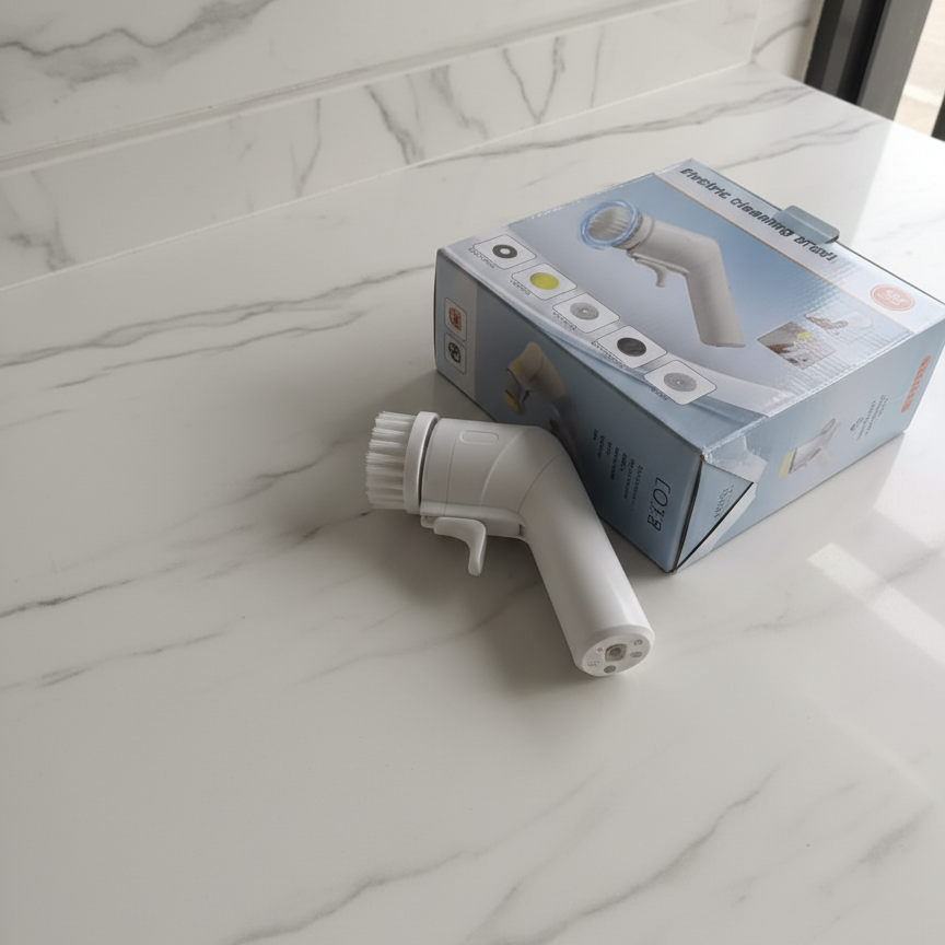 Electric Cleaning Brush – 360° Rotating Scrubber with 5 Cleaning Attachments