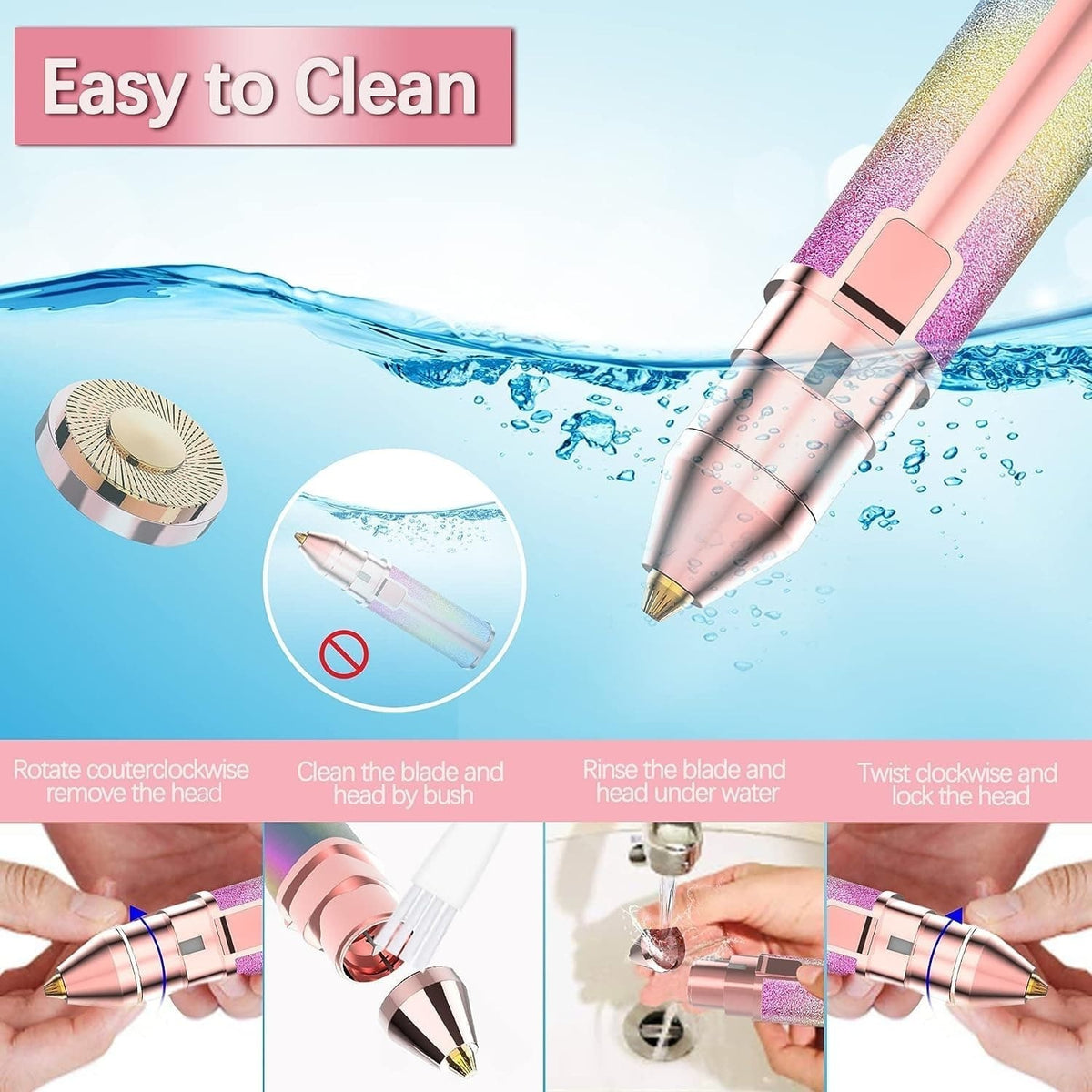 Electric Eyebrow Trimmer – Precision Facial Hair Remover with LED Light