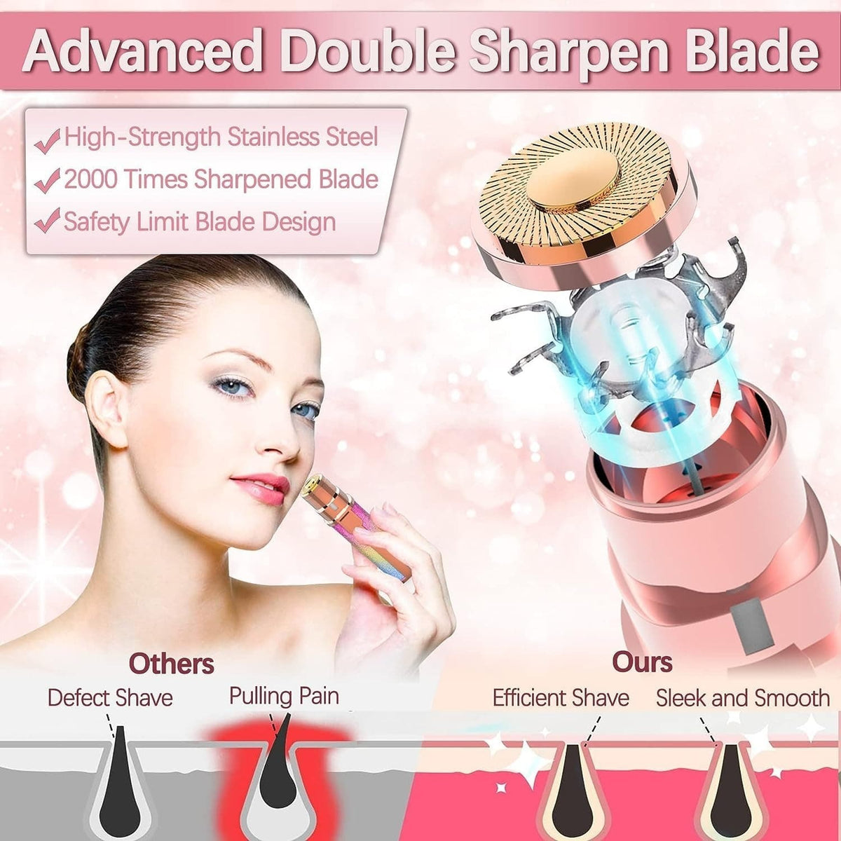 Electric Eyebrow Trimmer – Precision Facial Hair Remover with LED Light