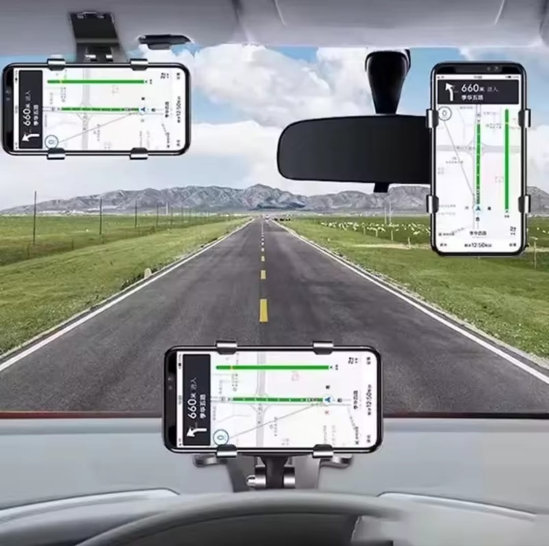 360° Rotatable Car Phone Holder – Dashboard, Sun Visor & Rear View Mirror Mount