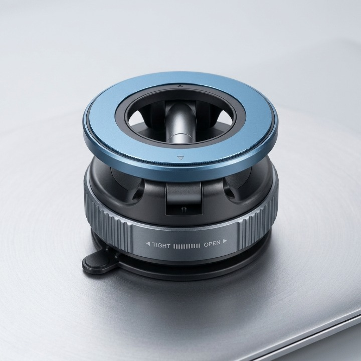 Magnetic Vacuum Car Phone Holder – 360° Rotatable Dashboard & Windshield Mount