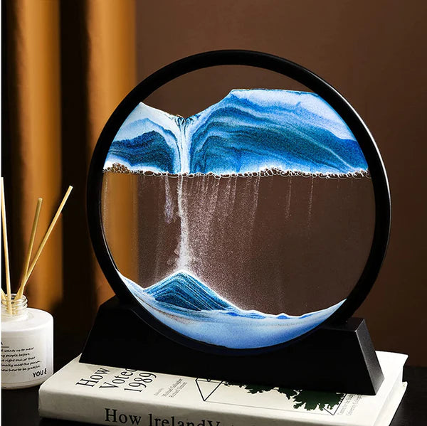 3D Moving Sand Art Lamp – Decorative Sandscape Table Lamp with Stand