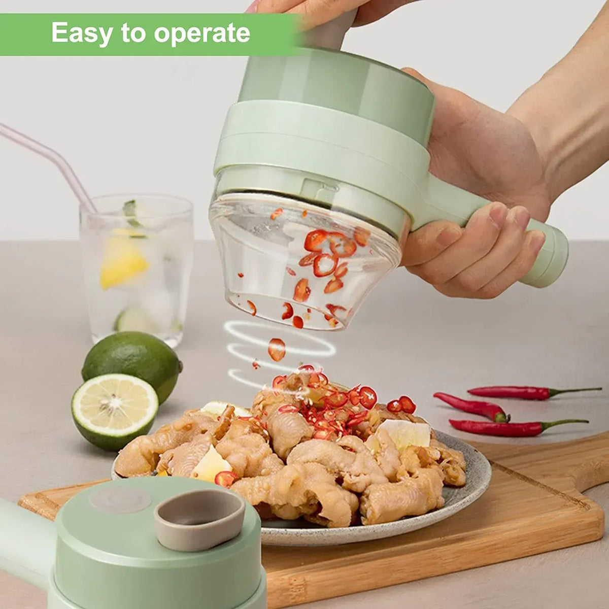 Electric Handheld Vegetable Cutter – Multifunctional Food Chopper & Slicer