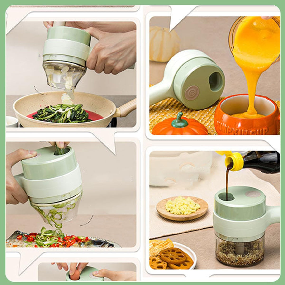 Electric Handheld Vegetable Cutter – Multifunctional Food Chopper & Slicer