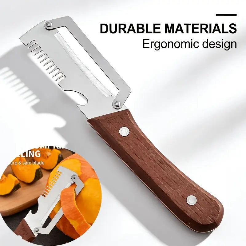 3-in-1 Stainless Steel Peeler Knife – Vegetable Peeler, Cutter & Bottle Opener