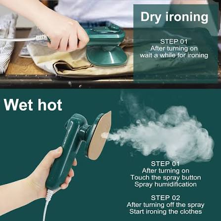 Portable Steam Iron – Mini Travel Iron with Spray & Steam Function