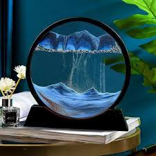3D Moving Sand Art Lamp – Decorative Sandscape Table Lamp with Stand