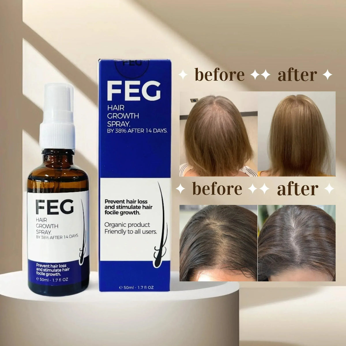 FEG Plus Hair Growth Spray – 50ml | Hair Fall Care & Hair Nourishment