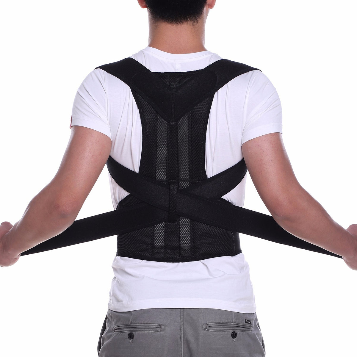 Adjustable Back Support Belt – Posture Corrector with Shoulder & Spine Support, Large